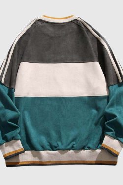 Style Core Aesthetics, New Style Trends Vintage Colorblock Sweatshirt