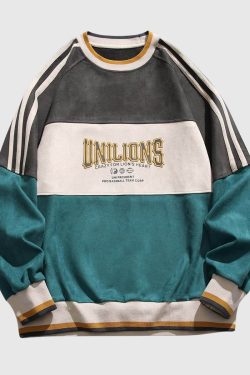 Style Core Aesthetics, New Style Trends Vintage Colorblock Sweatshirt