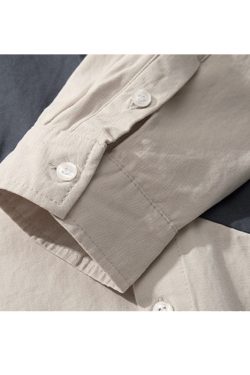 Style Core Aesthetics, New Style Trends Vintage Contrast Patchwork Shirts