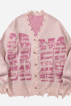 Style Core Aesthetics, New Style Trends Vintage Distressed Knit Cardigan