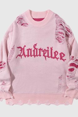 Style Core Aesthetics, New Style Trends Vintage Distressed Knit Sweater