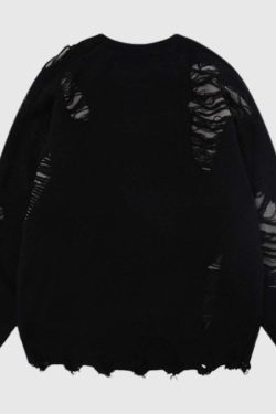 Style Core Aesthetics, New Style Trends Vintage Distressed Knit Sweater