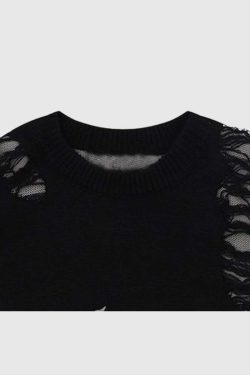 Style Core Aesthetics, New Style Trends Vintage Distressed Knit Sweater