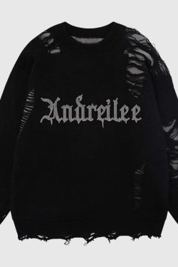 Style Core Aesthetics, New Style Trends Vintage Distressed Knit Sweater