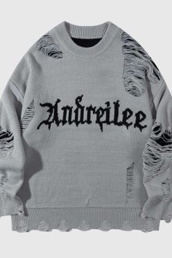 Style Core Aesthetics, New Style Trends Vintage Distressed Knit Sweater