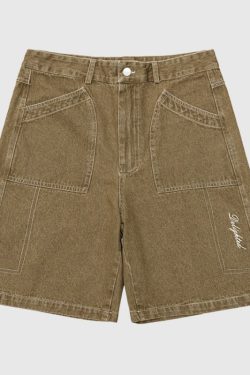 Style Core Aesthetics, New Style Trends Vintage Distressed Solid Jorts