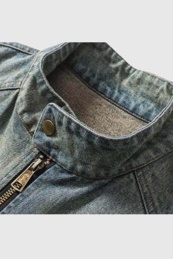 Style Core Aesthetics, New Style Trends Vintage Embroidered Denim Jacket