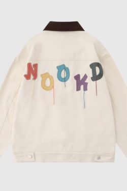 Style Core Aesthetics, New Style Trends Vintage Embroidered Dopamine Design Jacket