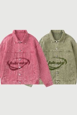 Style Core Aesthetics, New Style Trends Vintage Embroidered Washed Denim Jacket