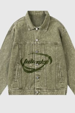 Style Core Aesthetics, New Style Trends Vintage Embroidered Washed Denim Jacket
