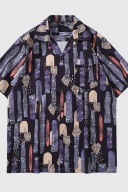 Style Core Aesthetics, New Style Trends Vintage Graffiti Printed Shirt