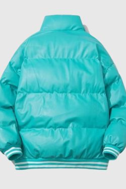 Style Core Aesthetics, New Style Trends Vintage Inspired PU Leather Padded Jacket