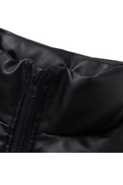 Style Core Aesthetics, New Style Trends Vintage Inspired PU Leather Padded Jacket