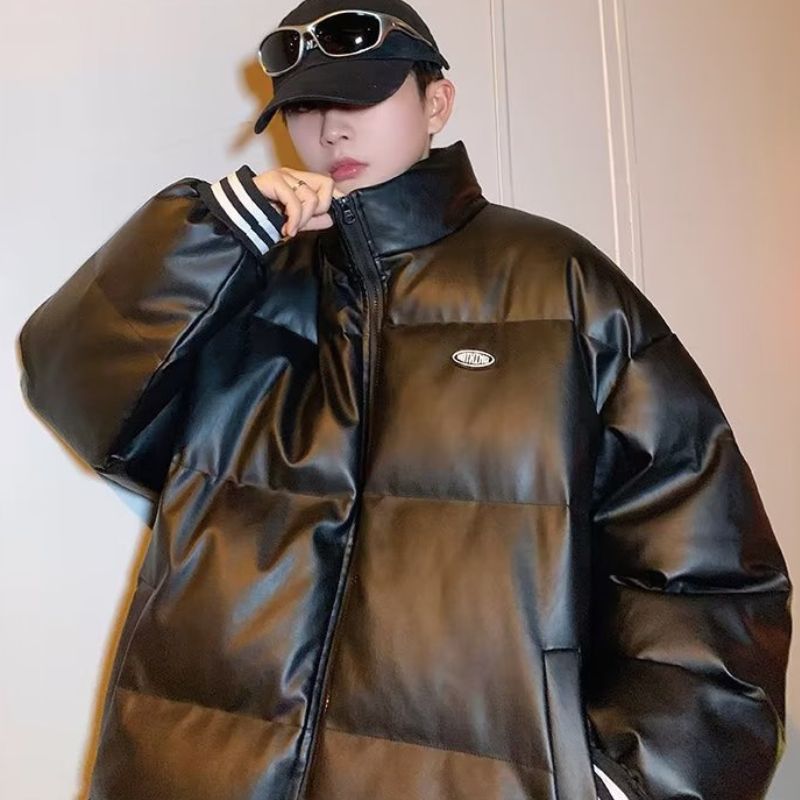 Style Core Aesthetics, New Style Trends Vintage Inspired PU Leather Padded Jacket Style Core Aesthetics, New Style Trends Vintage Inspired PU Leather Padded Jacket