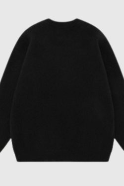 Style Core Aesthetics, New Style Trends Vintage Letter Embossed Thick Knit Sweater