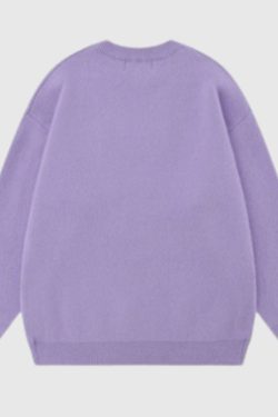 Style Core Aesthetics, New Style Trends Vintage Letter Embossed Thick Knit Sweater