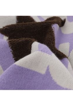 Style Core Aesthetics, New Style Trends Vintage Letter Embossed Thick Knit Sweater