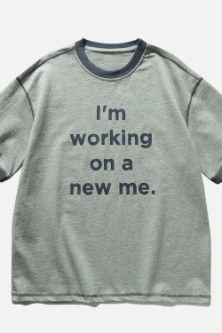 Style Core Aesthetics, New Style Trends Vintage Letter Print ColorBlock Tee