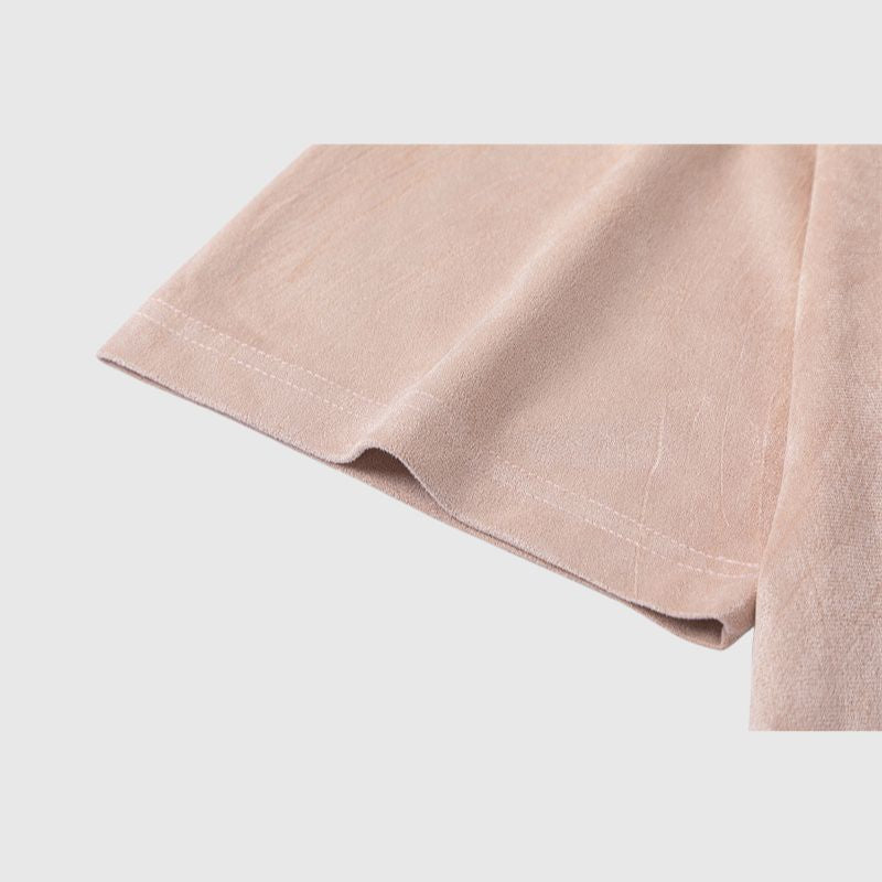 Style Core Aesthetics, New Style Trends Vintage Lettered Floral Printed Suede Tee Style Core Aesthetics, New Style Trends Vintage Lettered Floral Printed Suede Tee