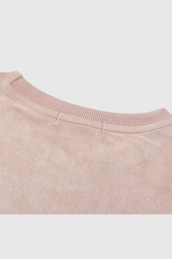 Style Core Aesthetics, New Style Trends Vintage Lettered Floral Printed Suede Tee