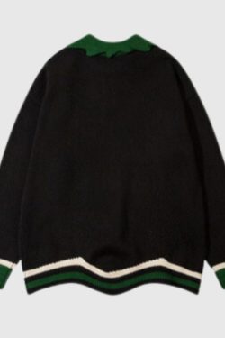 Style Core Aesthetics, New Style Trends Vintage Lettered Loose Lapel Sweater