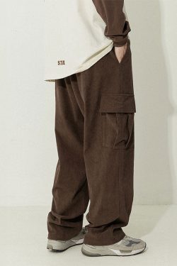 Style Core Aesthetics, New Style Trends Vintage Loose-Fit Japanese Corduroy Pants