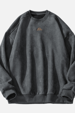 Style Core Aesthetics, New Style Trends Vintage Mountain Logo Fleece Sweatshirt