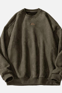 Style Core Aesthetics, New Style Trends Vintage Mountain Logo Fleece Sweatshirt