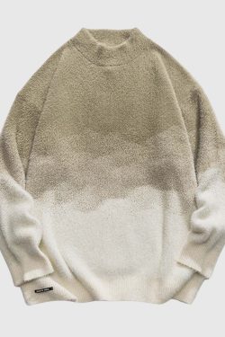 Style Core Aesthetics, New Style Trends Vintage Ombre Turtleneck Sweater