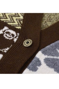 Style Core Aesthetics, New Style Trends Vintage Patchwork Denim Cardigan Sweater