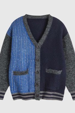 Style Core Aesthetics, New Style Trends Vintage Patchwork Knit Cardigan