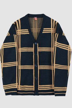 Style Core Aesthetics, New Style Trends Vintage Plaid Cardigan Sweater