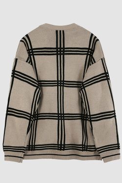 Style Core Aesthetics, New Style Trends Vintage Plaid Cardigan Sweater
