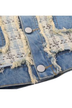 Style Core Aesthetics, New Style Trends Vintage Plaid Patchwork Edged Jacket