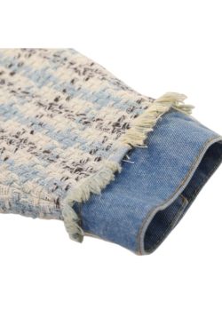 Style Core Aesthetics, New Style Trends Vintage Plaid Patchwork Edged Jacket