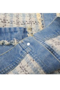 Style Core Aesthetics, New Style Trends Vintage Plaid Patchwork Edged Jacket