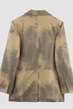 Style Core Aesthetics, New Style Trends Vintage Printed Single-Button Blazer