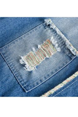 Style Core Aesthetics, New Style Trends Vintage Raw Edge Denim Jacket