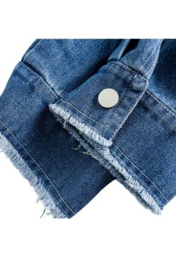 Style Core Aesthetics, New Style Trends Vintage Raw Edge Denim Jacket