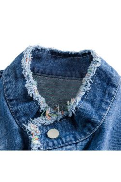 Style Core Aesthetics, New Style Trends Vintage Raw Edge Denim Jacket