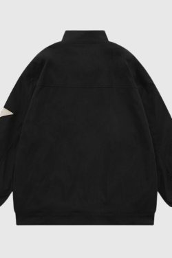 Style Core Aesthetics, New Style Trends Vintage Star Embroidered Stand Collar Jacket