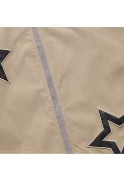 Style Core Aesthetics, New Style Trends Vintage Star Embroidered Stand Collar Jacket