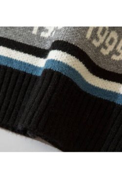 Style Core Aesthetics, New Style Trends Vintage Star Print Striped Sweater