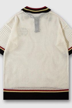 Style Core Aesthetics, New Style Trends Vintage Stripe Collar Polo Tee