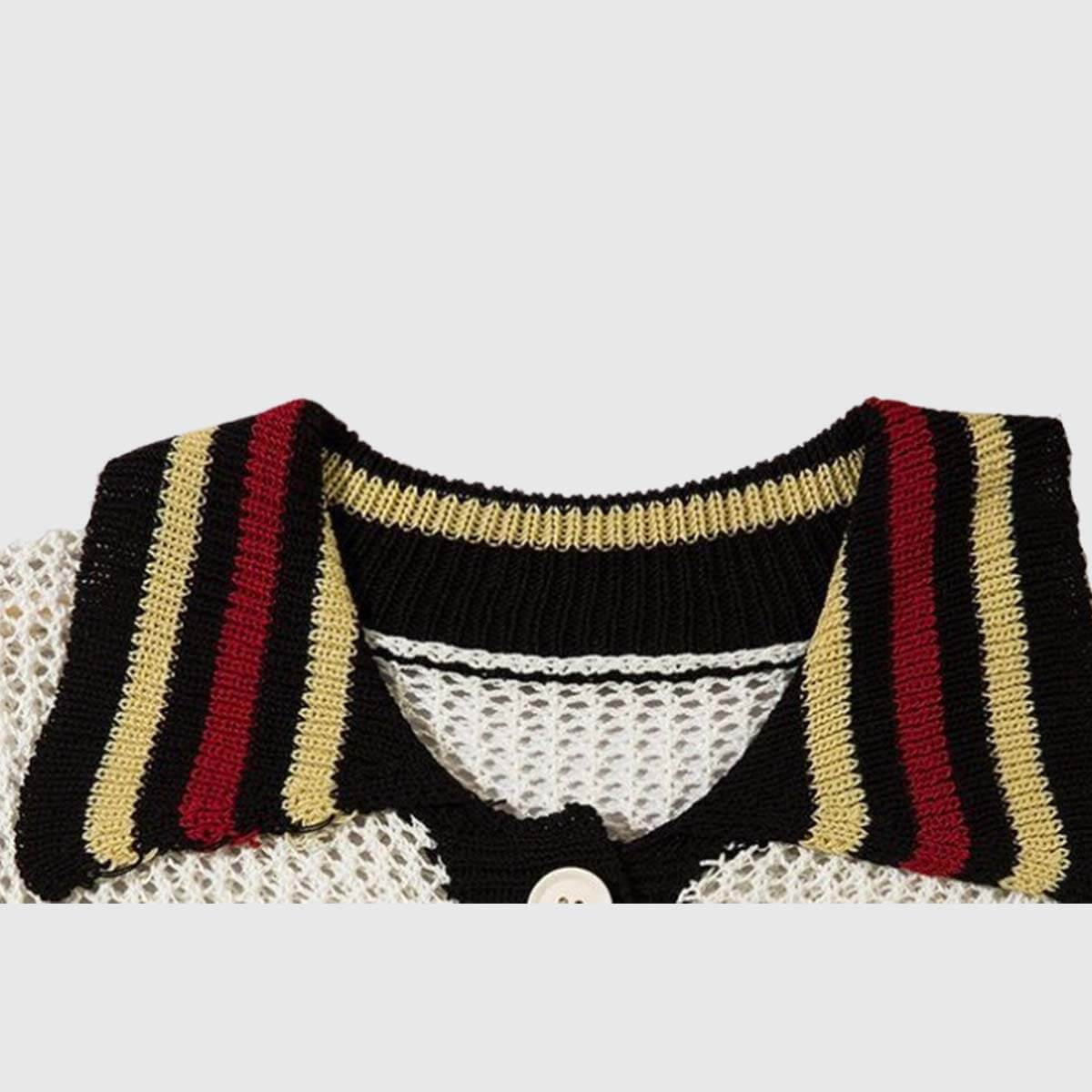 Style Core Aesthetics, New Style Trends Vintage Stripe Collar Polo Tee Style Core Aesthetics, New Style Trends Vintage Stripe Collar Polo Tee