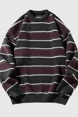 Style Core Aesthetics, New Style Trends Vintage Striped Knit Sweater