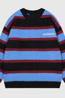 Style Core Aesthetics, New Style Trends Vintage Striped Knit Sweater
