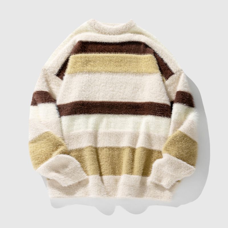 Style Core Aesthetics, New Style Trends Vintage Striped Round Neck Sweater Style Core Aesthetics, New Style Trends Vintage Striped Round Neck Sweater
