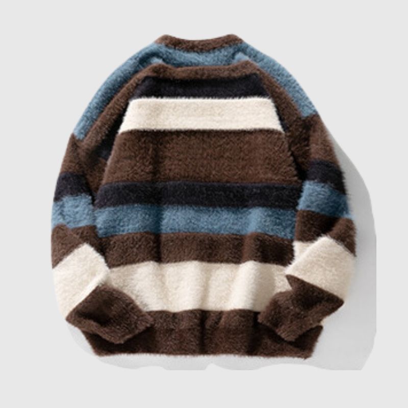 Style Core Aesthetics, New Style Trends Vintage Striped Round Neck Sweater Style Core Aesthetics, New Style Trends Vintage Striped Round Neck Sweater