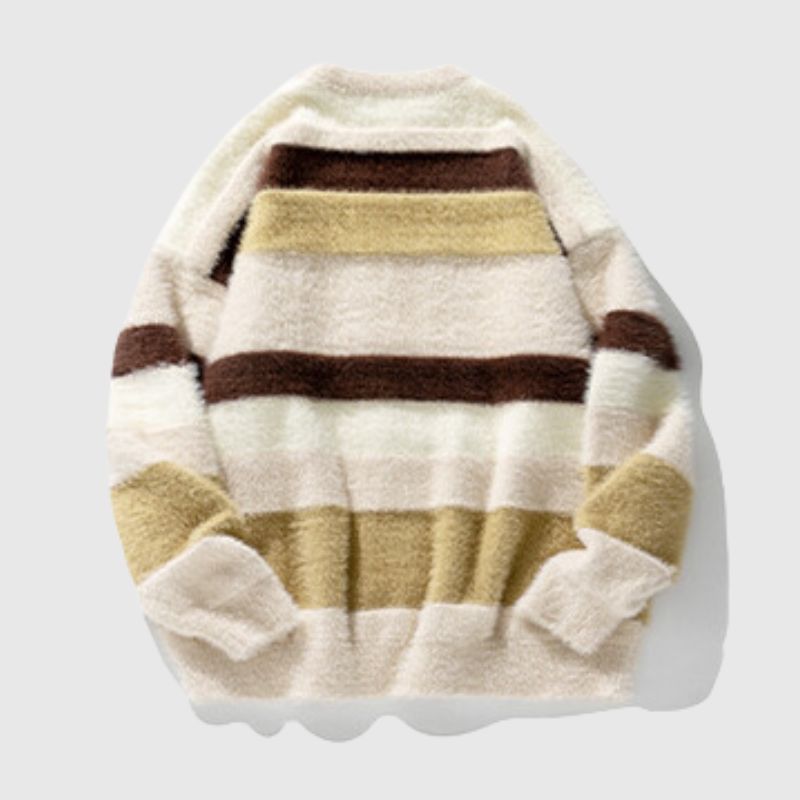 Style Core Aesthetics, New Style Trends Vintage Striped Round Neck Sweater Style Core Aesthetics, New Style Trends Vintage Striped Round Neck Sweater